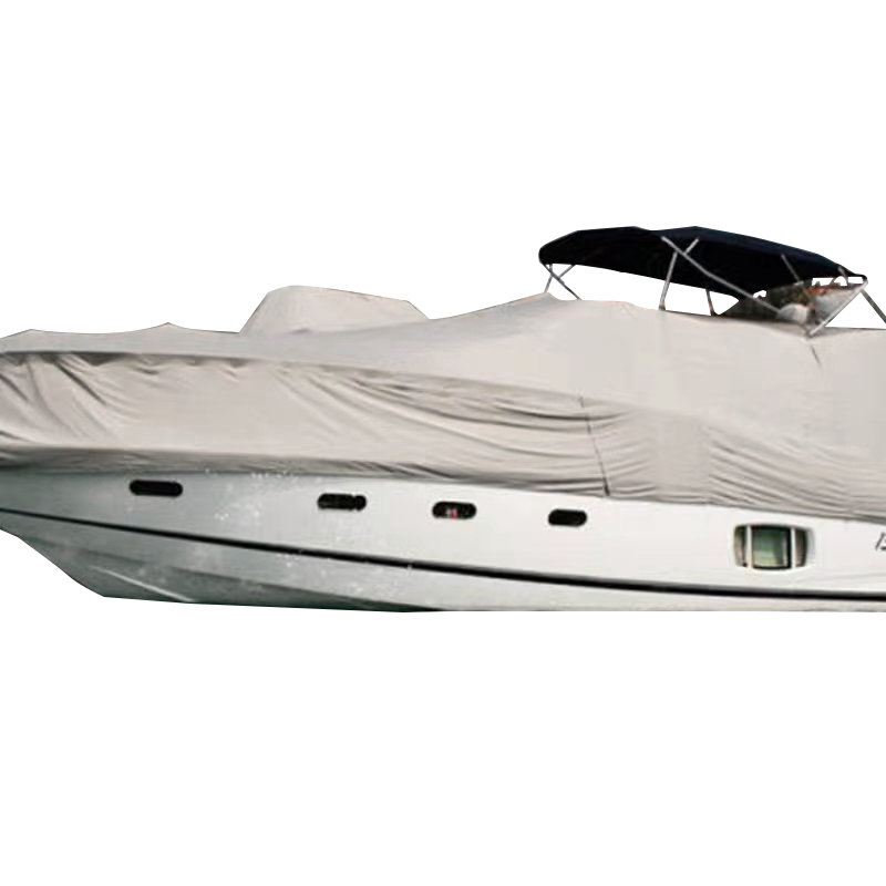 グレーと白の耐紫外線性オックスフォード生地のボートカバー